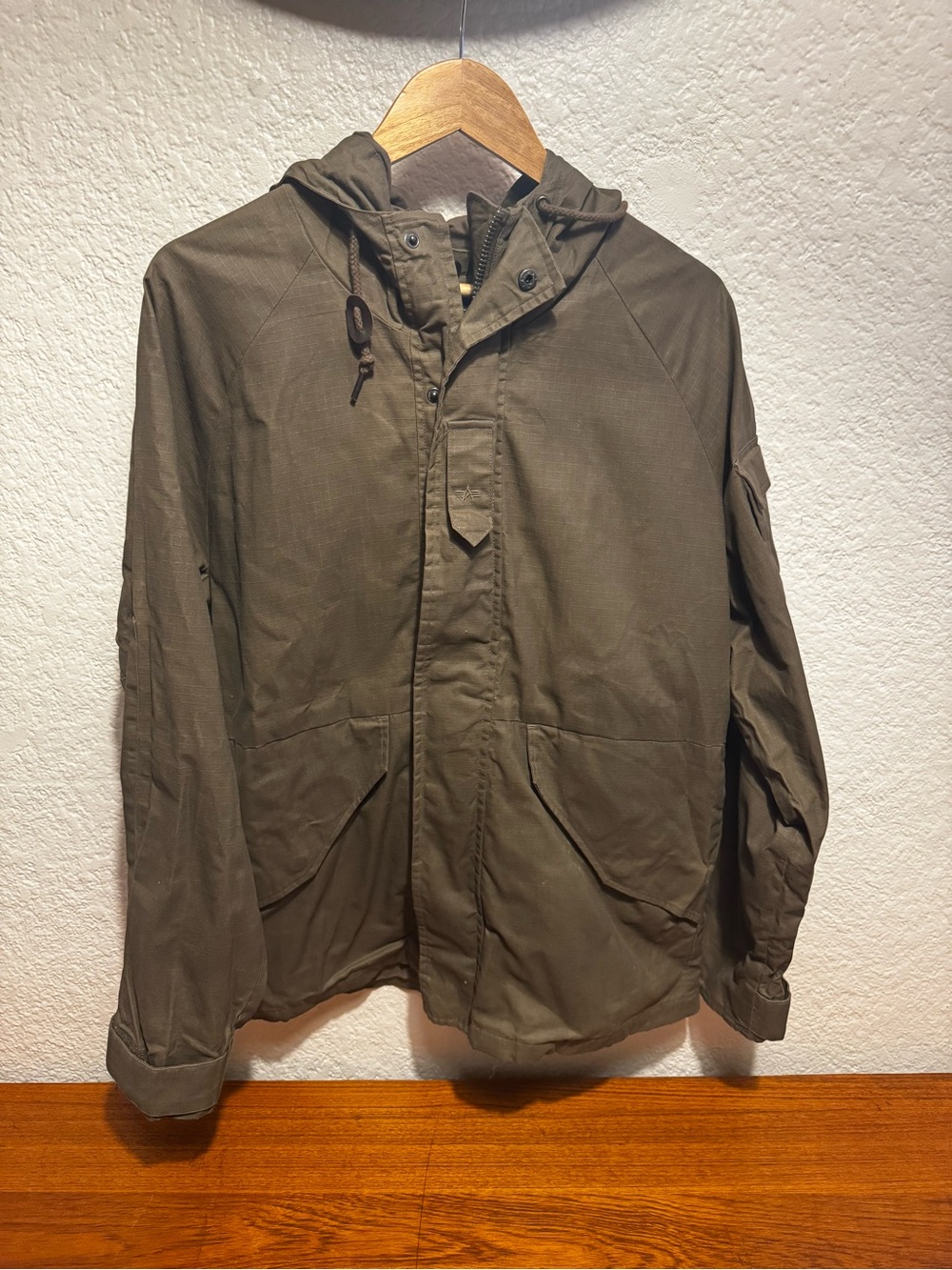 Alpha Industries Olive Green Hooded Field Jacket